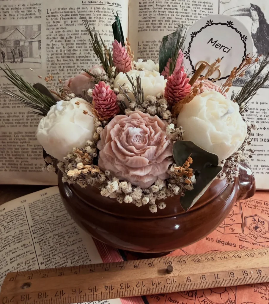 Bougie artisanale proposée par Fleurs de Lune